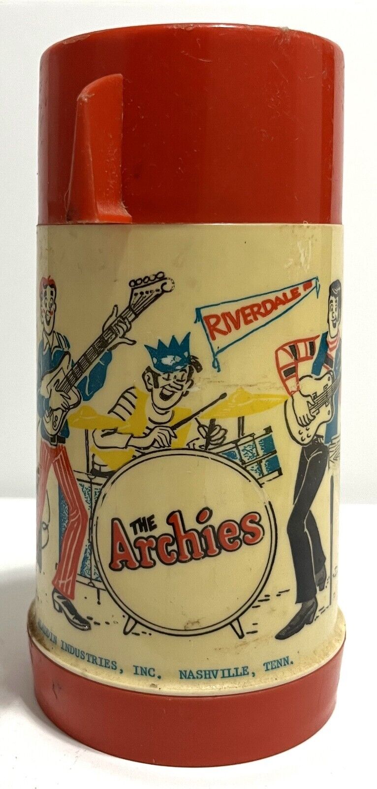 THE ARCHIES Vintage 1969 Archie Comic Plastic Thermos Aladdin w/Cap & Stopper