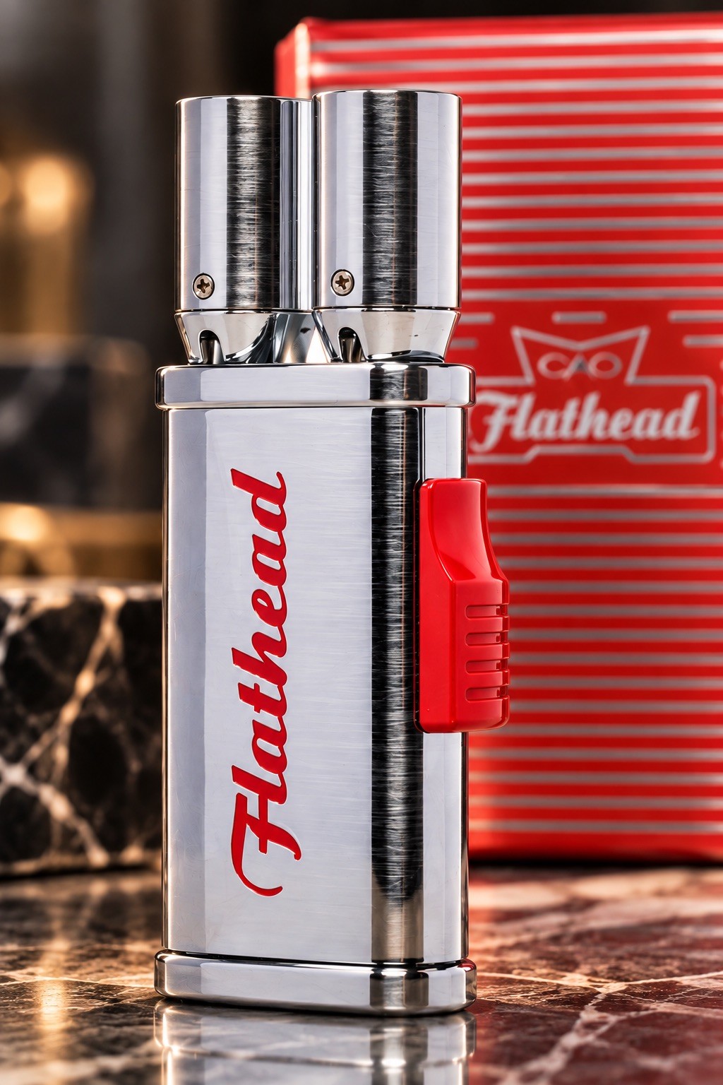 CAO Flathead Tailpipe Double Flame Cigar Torch Lighter New CAO Flathead Tailpipe Double Flame Cigar Torch Lighter New