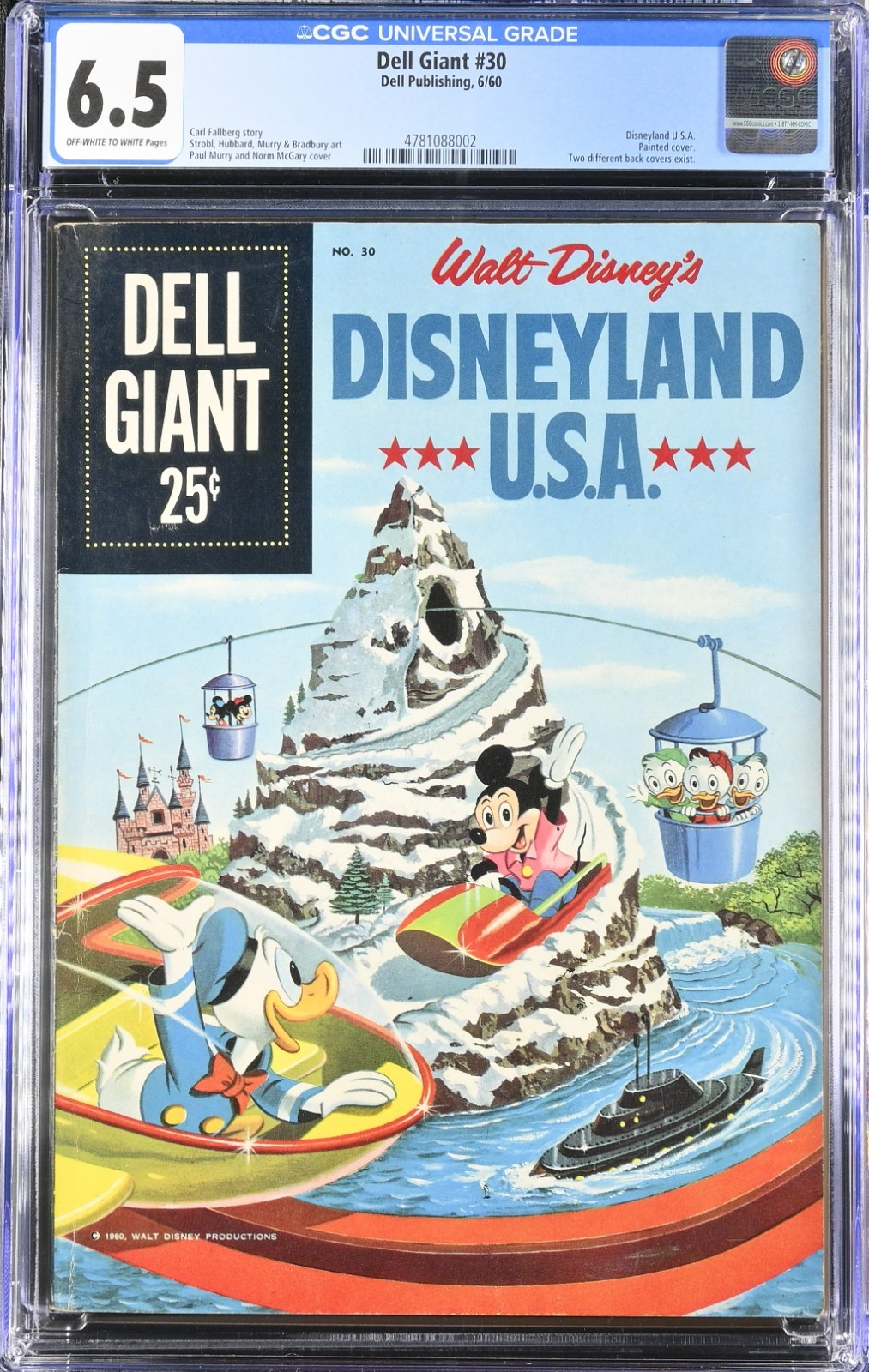 Dell Giant #30 Disneyland U.S.A. CGC June 1960 two different back covers exist A