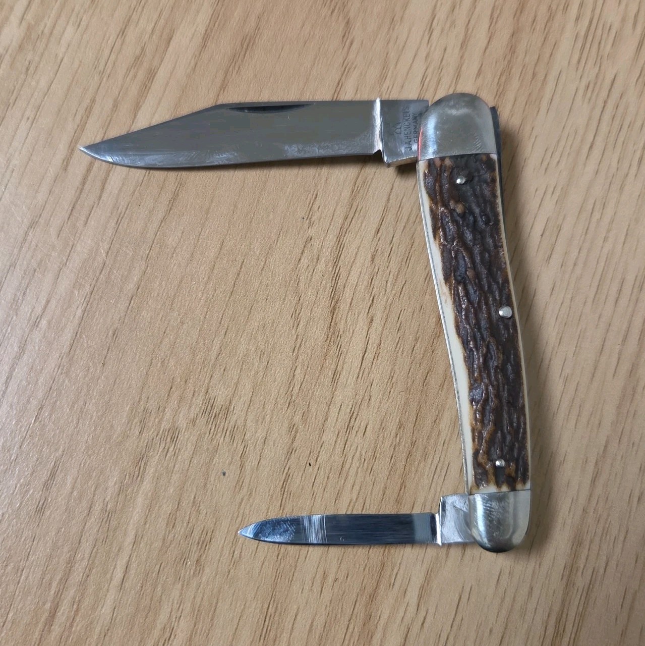 Vintage J.A. Henckels Germany 1748 Stag Handle 2 Blade Pocket Knife 