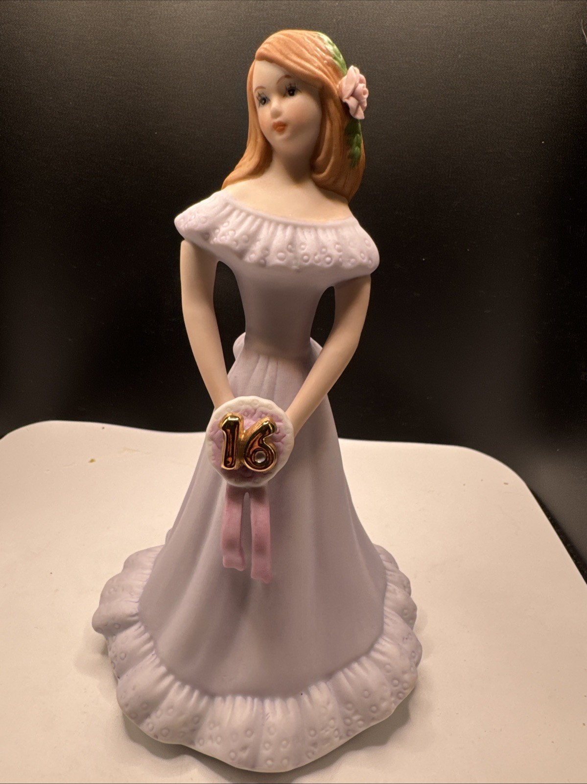 Vintage Enesco Growing Up Birthday Girl Figurine Age 16 Years