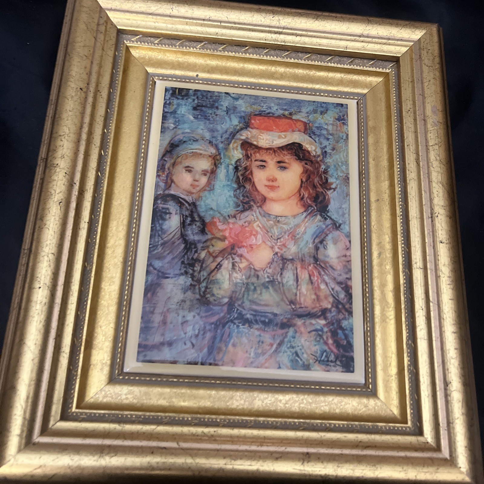 Vintage Edna Hibel (Flowergirl)  For Sale Is A Gorgeous,authan