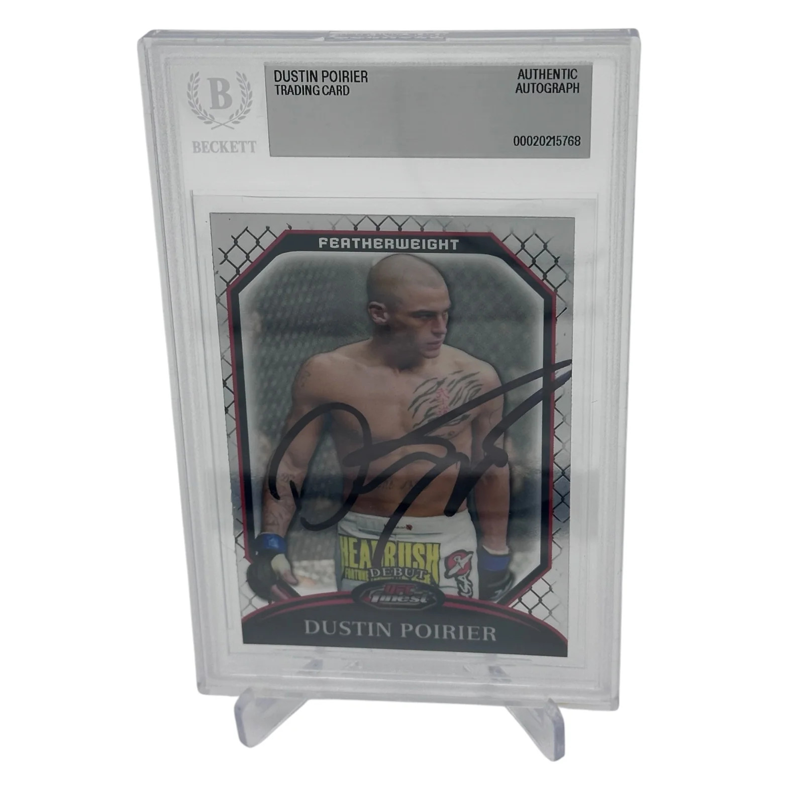 Dustin Poirier Autographed UFC 2011 Topps Finest Debut #2 Rookie Card - Beckett Dustin Poirier Autographed UFC 2011 Topps Finest Debut #2 Rookie Card - Beckett