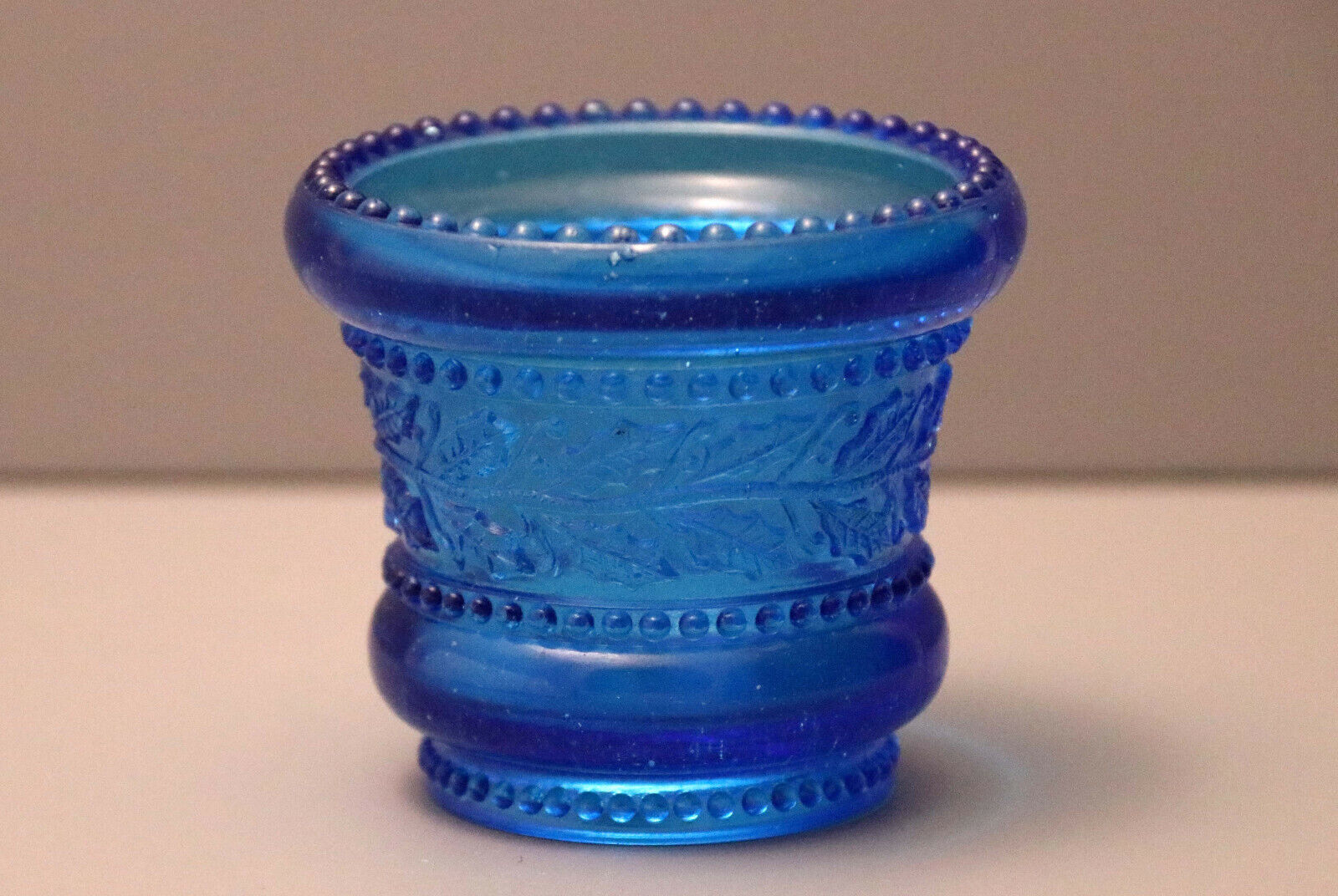 Vintage Blue Holly and Berry Toothpick Holder