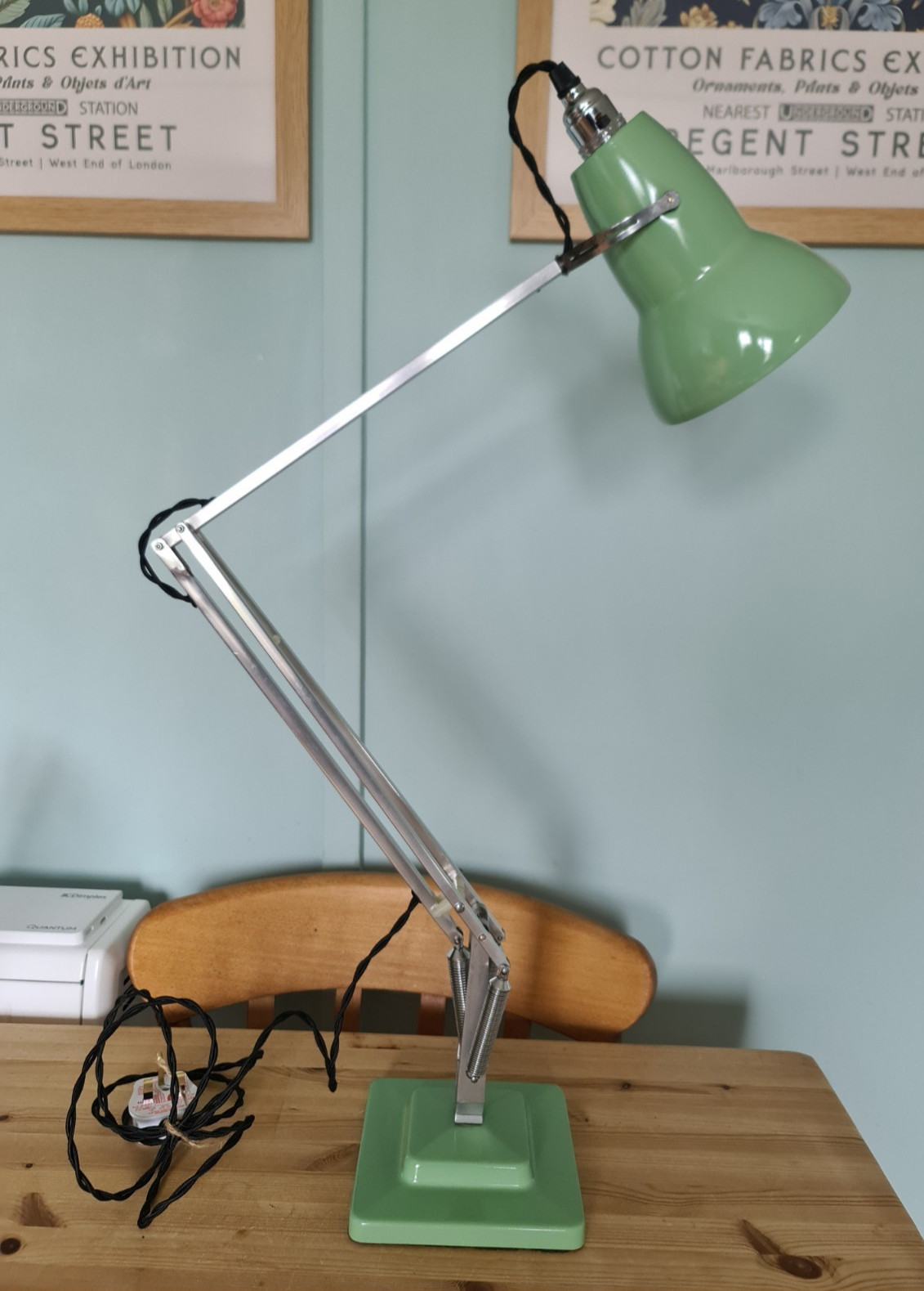Herbert Terry Anglepoise Lamp 1227 - Pastel Green 1960s  - Totally Restored
