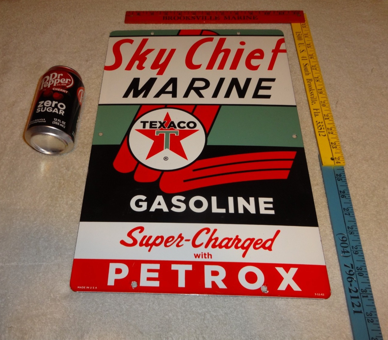 VINTAGE 1962 TEXACO SKY CHIEF MARINE GASOLINE 18 VINTAGE 1962 TEXACO SKY CHIEF MARINE GASOLINE 18
