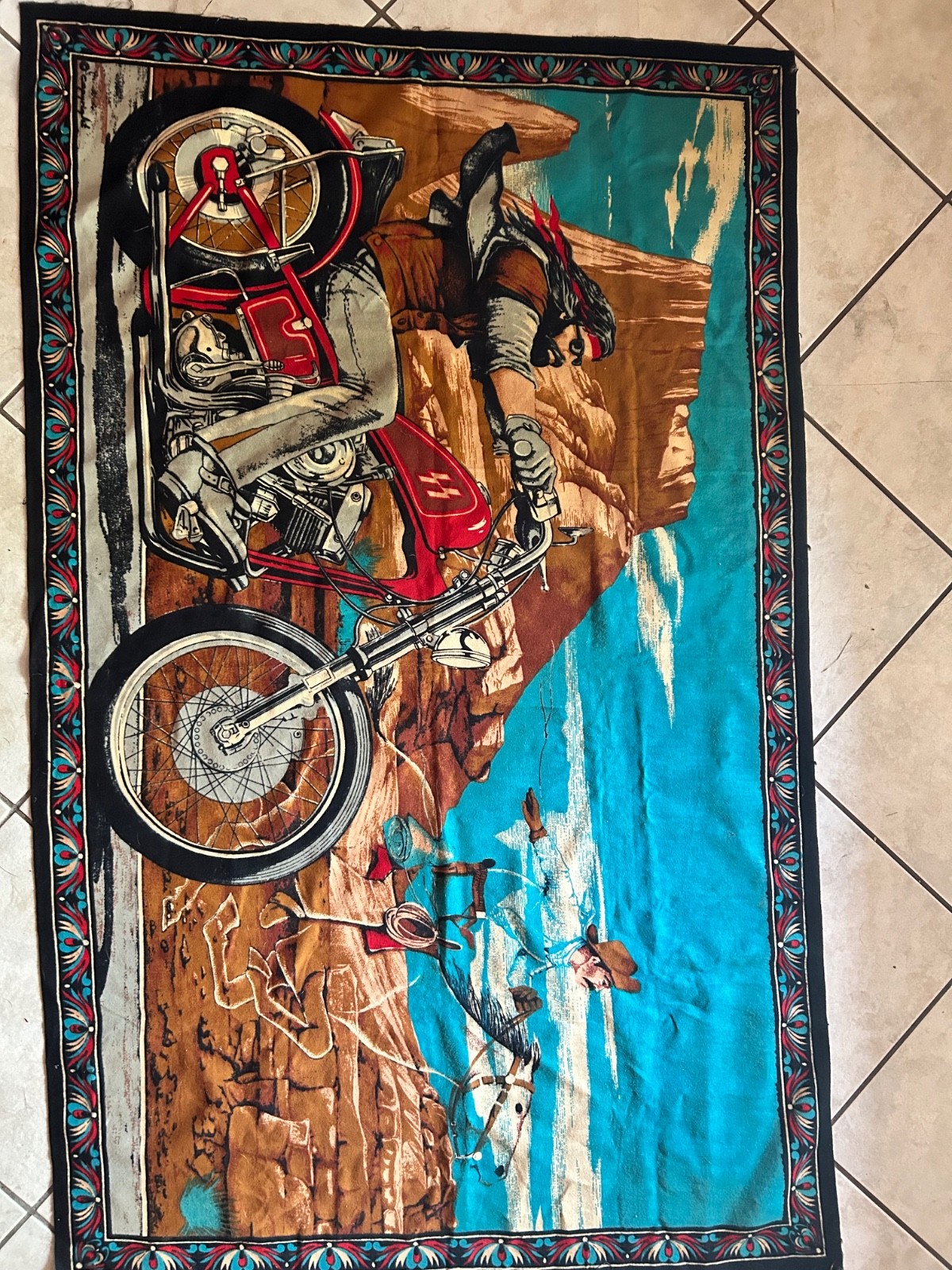 vintage david mann ghost rider tapastry