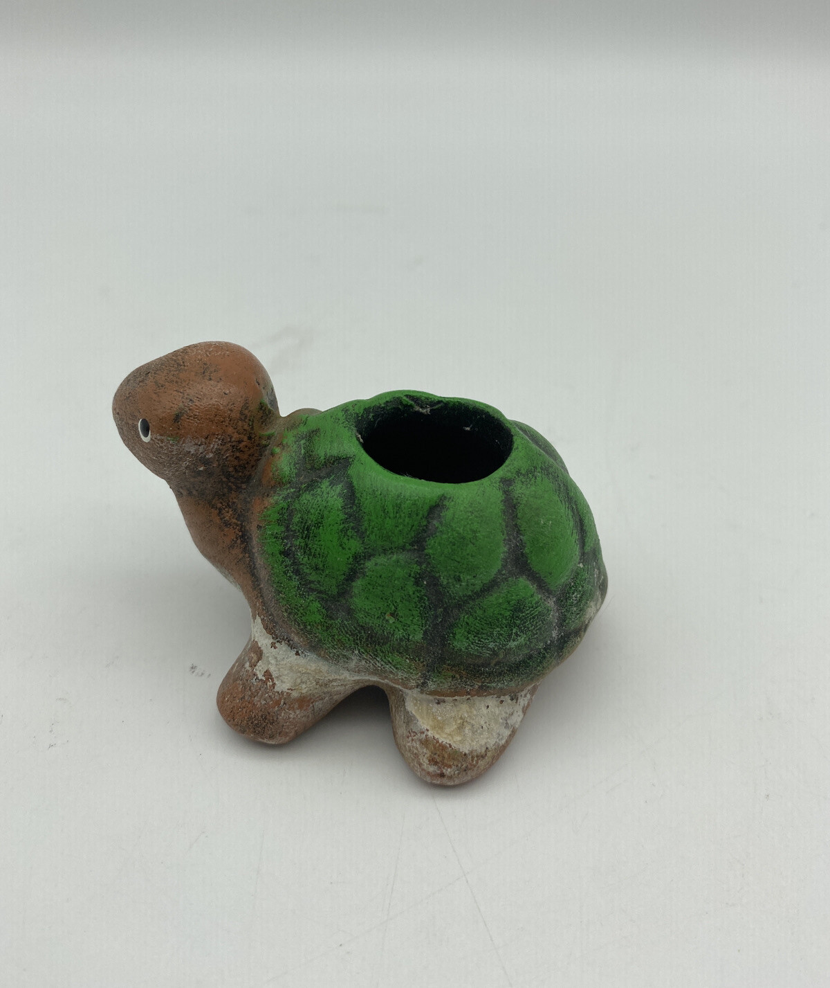 Pottery Clay Green Turtle Small Planter 3\'\' Pottery Clay Green Turtle Small Planter 3\'\'