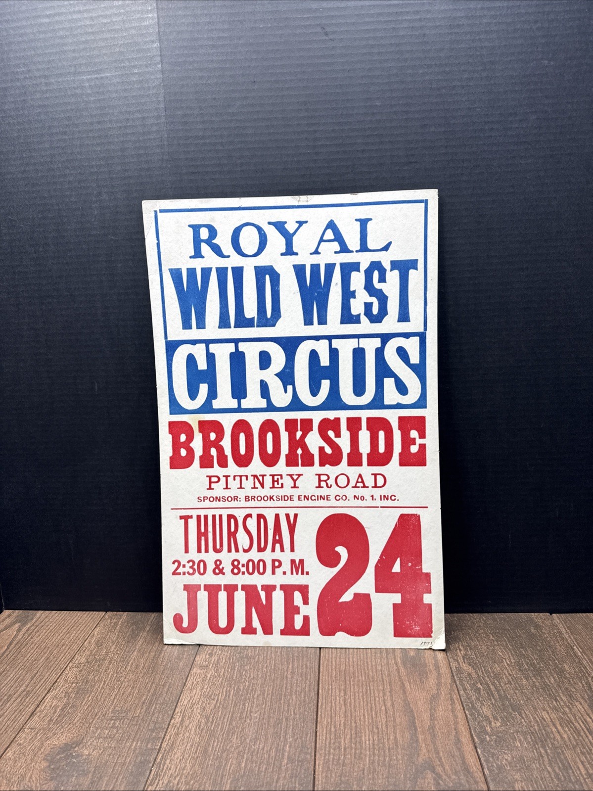 Vintage 1971 ROYAL WILD WEST CIRCUS POSTER ADVERTISEMENT SIGN BROOKSIDE PITNEY Vintage 1971 ROYAL WILD WEST CIRCUS POSTER ADVERTISEMENT SIGN BROOKSIDE PITNEY