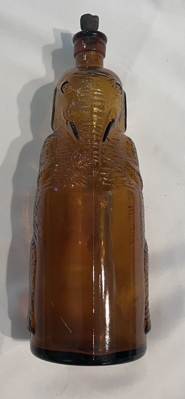 Vintage 1930s OLD SOL Bleach Co. FIGURAL ELEPHANT BOTTLE Amber Great Condition