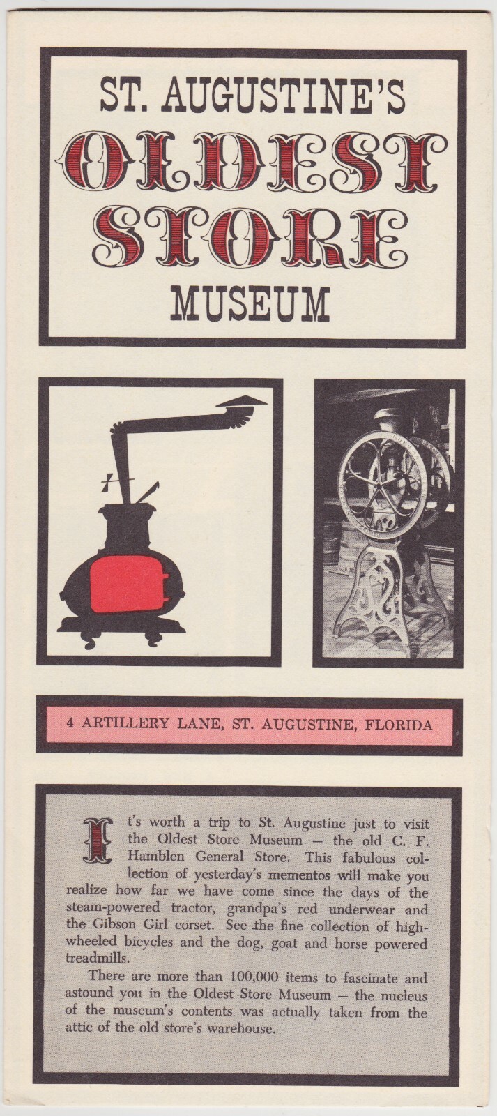 1960\'s St. Augustine\'s Oldest Store Museum Brochure