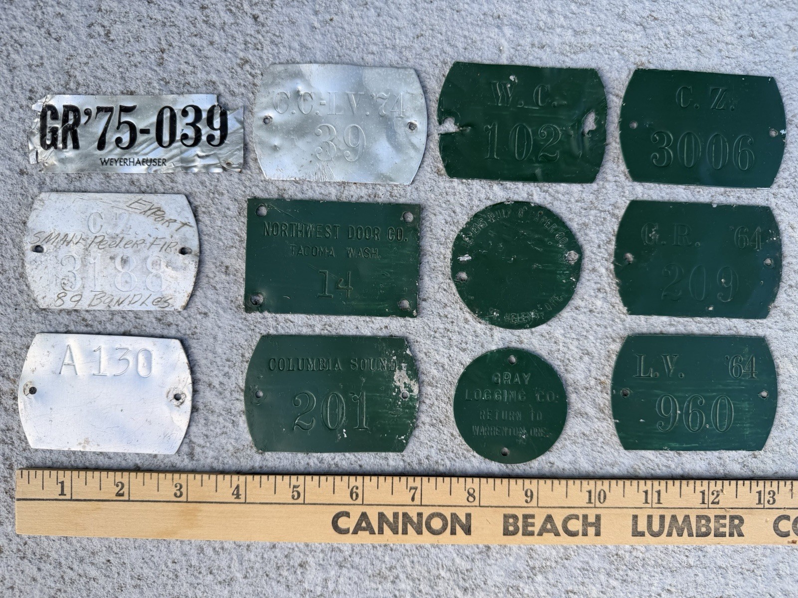 12 Antique Logging Lumber Tags Plates PNW Washington & Oregon GRAY CO CZ PULP + 12 Antique Logging Lumber Tags Plates PNW Washington & Oregon GRAY CO CZ PULP +