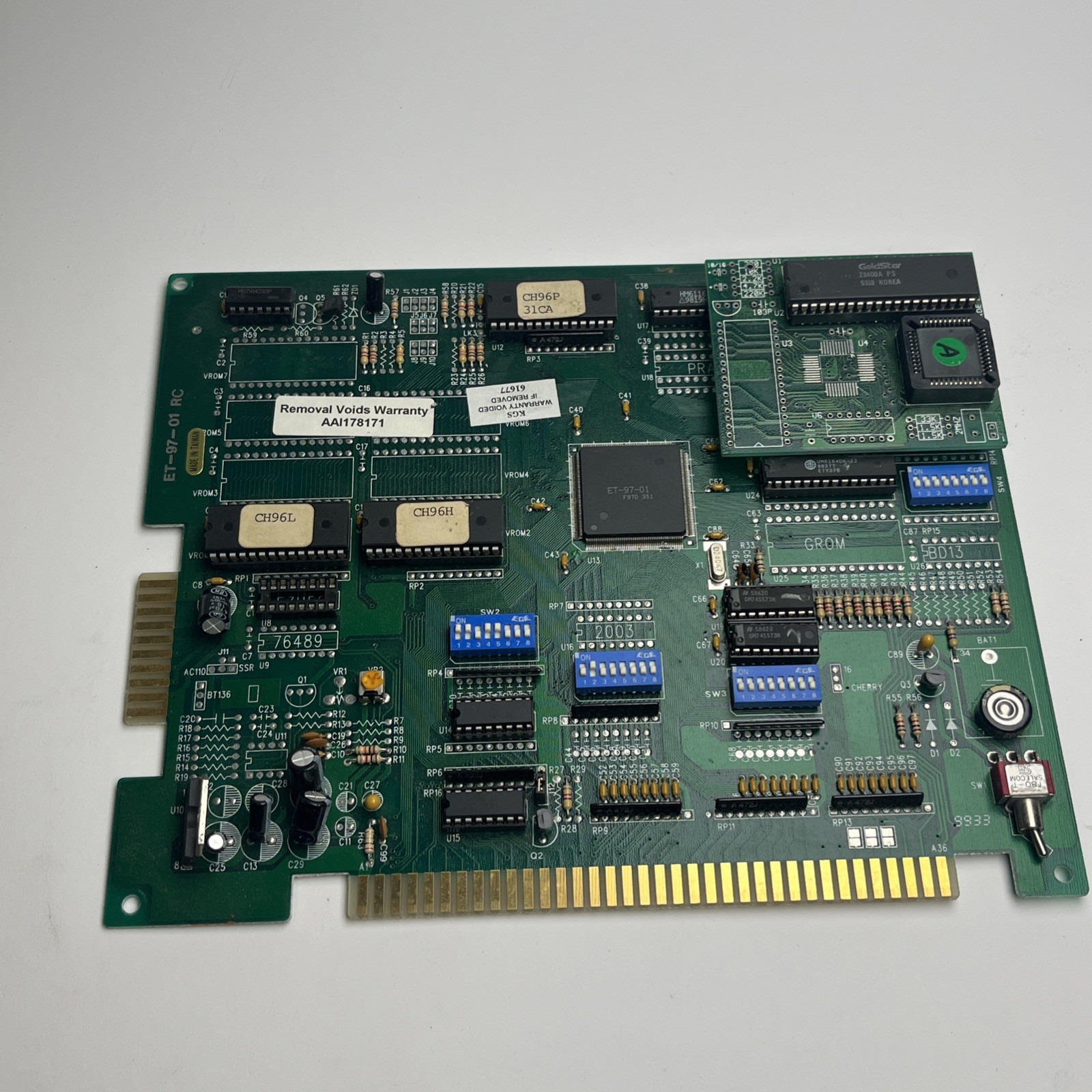 Amcoe New Cherry \'96 Arcade PCB Video Slot Game Board - Very Clean Used Untested