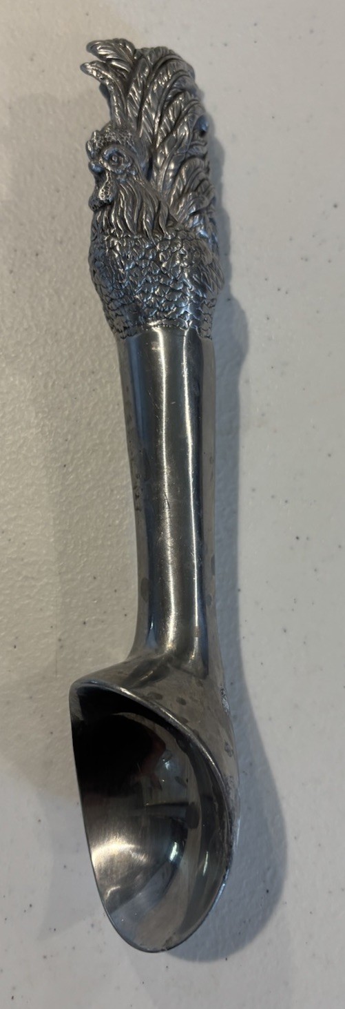 2005 Arthur Court ROOSTER Metal Ice Cream Scoop