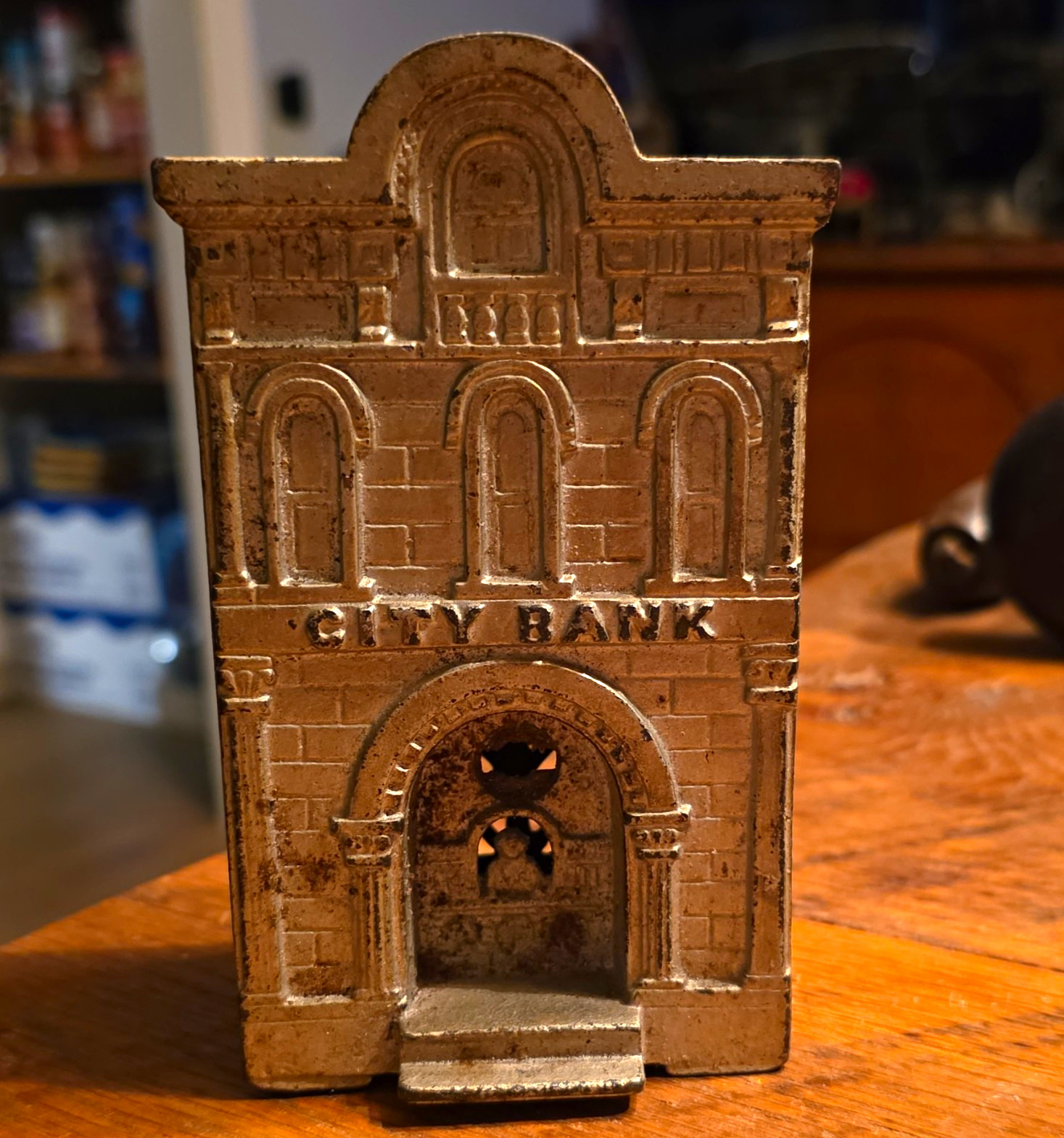 Vintage Bank Building-Shaped Metal Still Coin Bank By H.L. Judd Co. In 1950's
