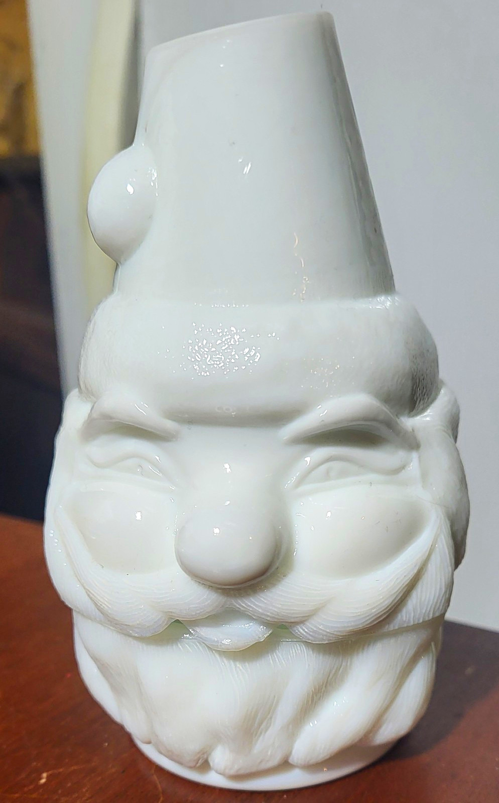 Fenton Glass Santa White Fairy Lamp