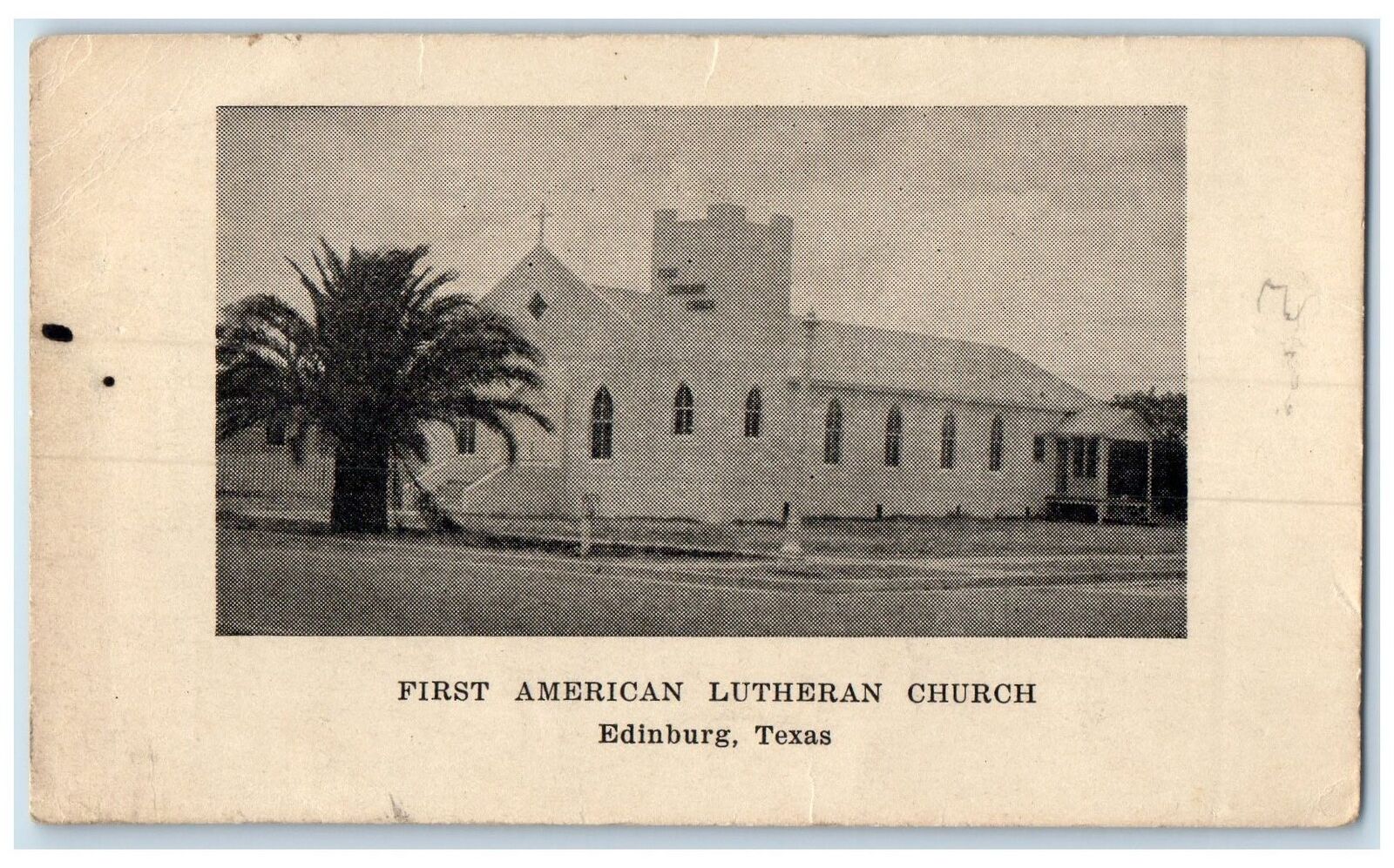 c1905 First American Lutheran Church Building Cross Edinburg Texas TX Postcard