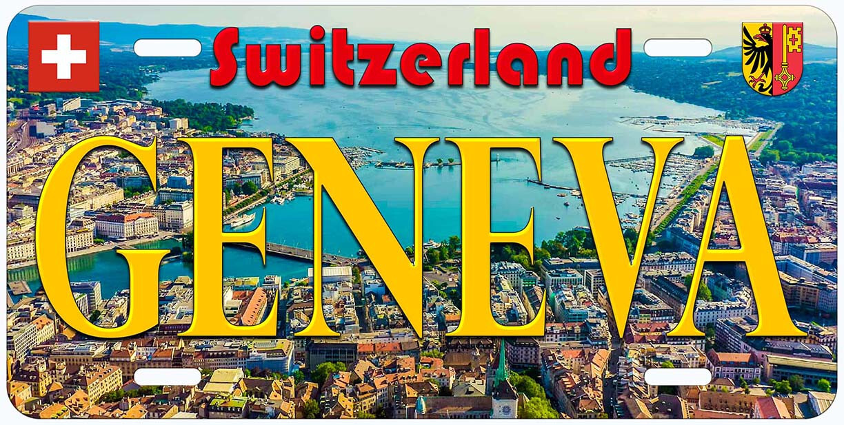 Geneva Switzerland Lake Novelty Car License Plate