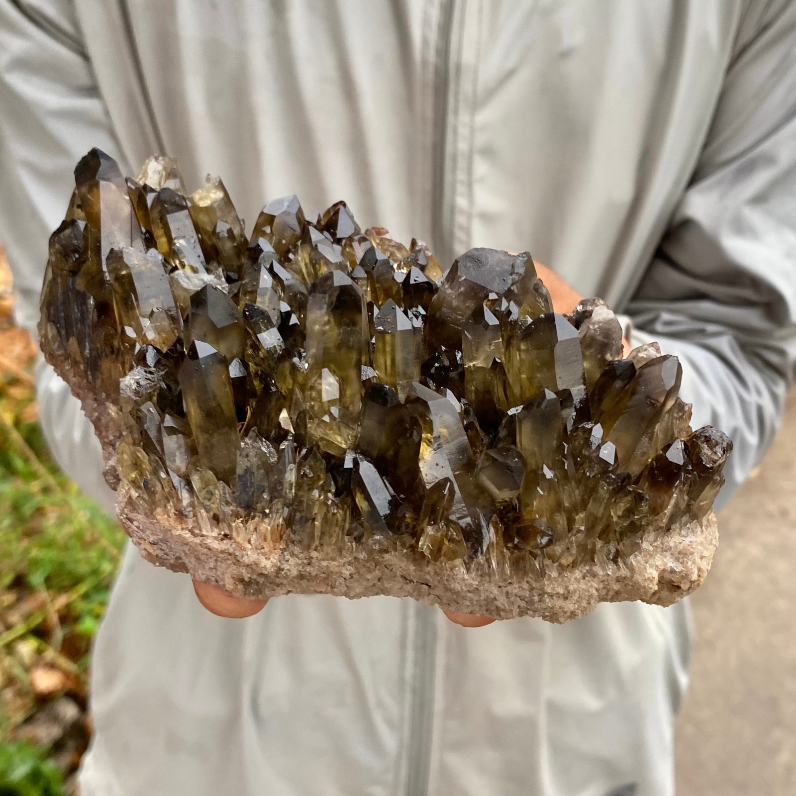 1.39LB Natural smoky black quartz cluster crystal mineral specimen healing