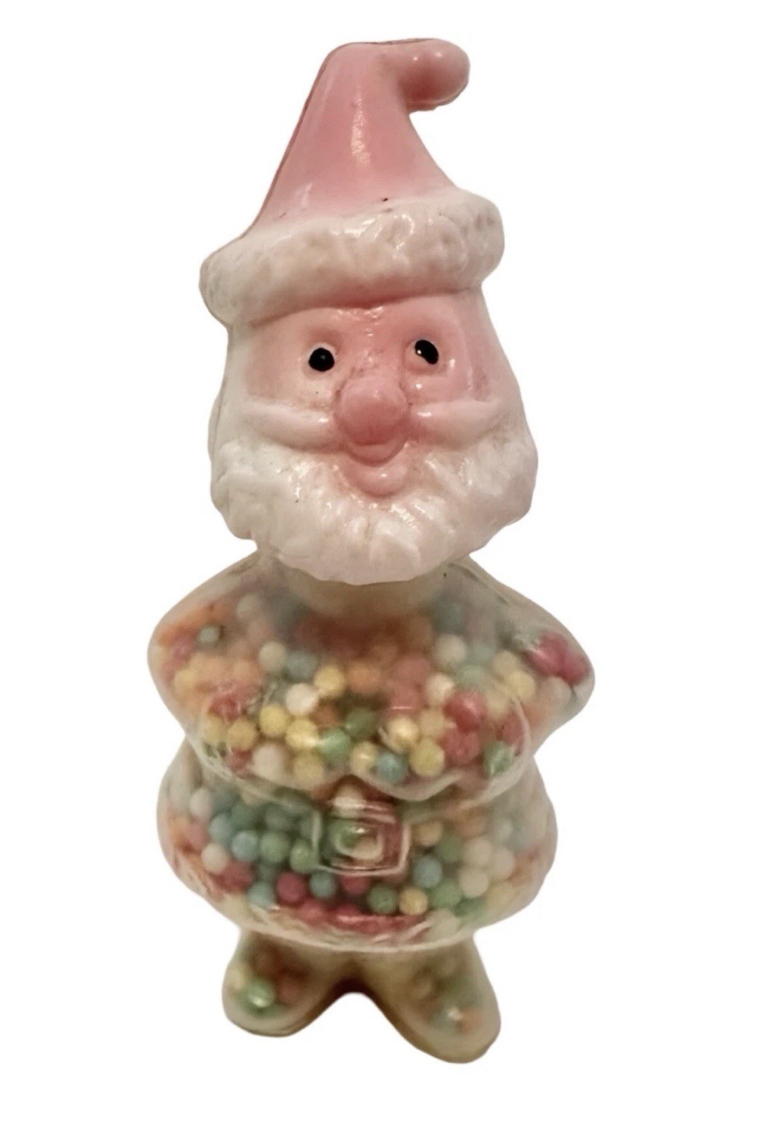Vintage Kitschy Plastic Santa Claus Candy Container Full Candy Hong Kong 1960s Vintage Kitschy Plastic Santa Claus Candy Container Full Candy Hong Kong 1960s