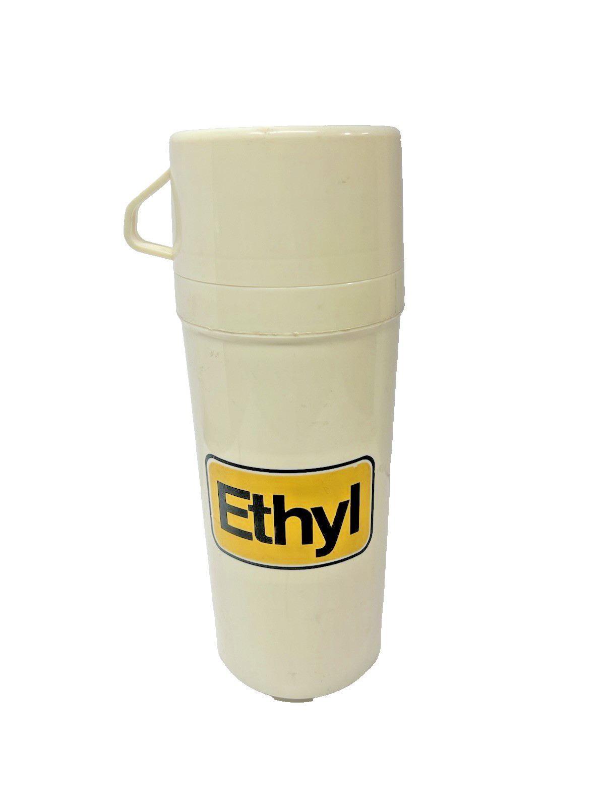 Vintage Aladdin plastic thermos ETHYL  with lid and cup gas oil name #860