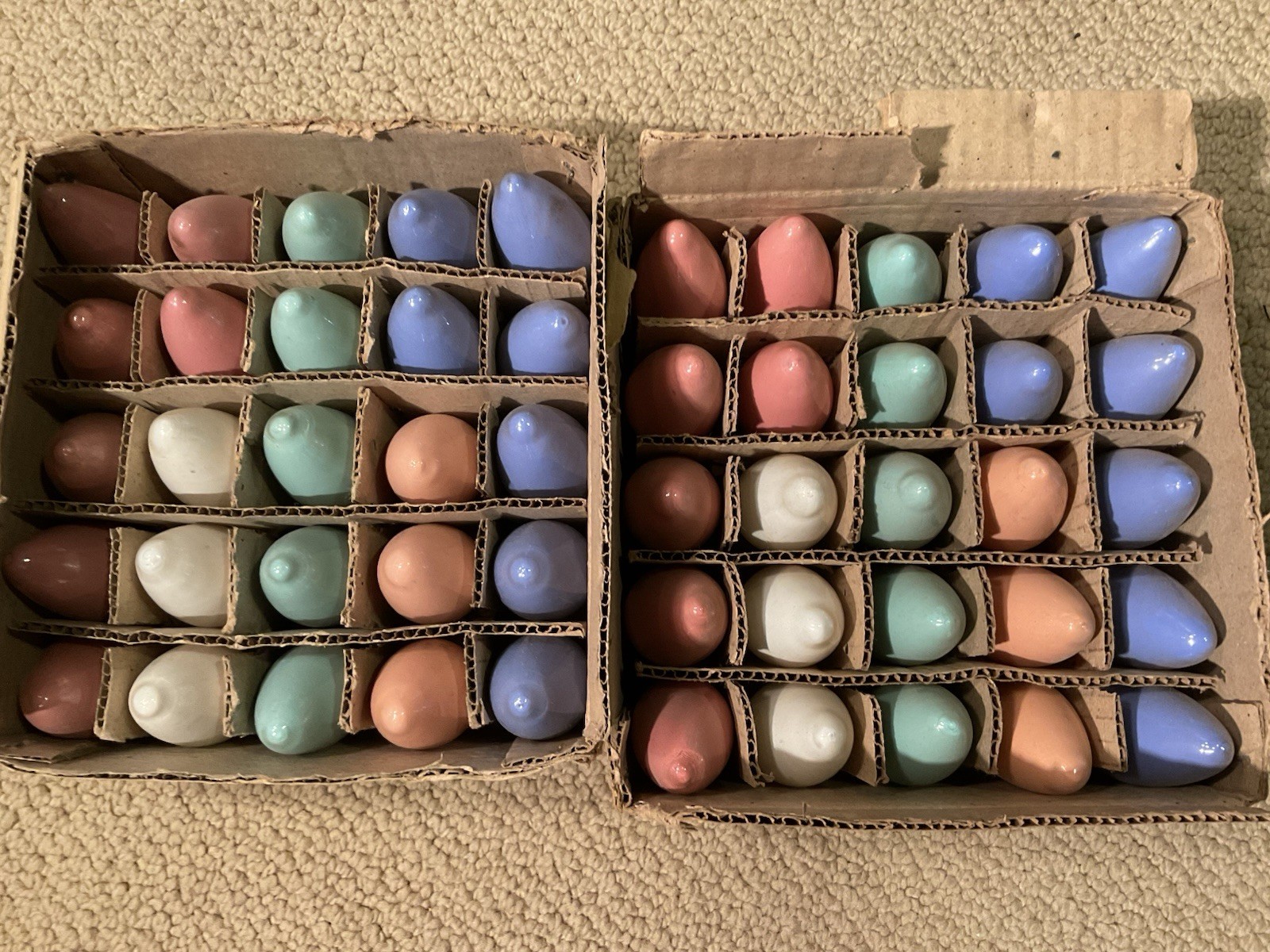 50 Vintage Pastel Christmas Easter Lights Lamp Bulbs C-9 1/4 Replacement