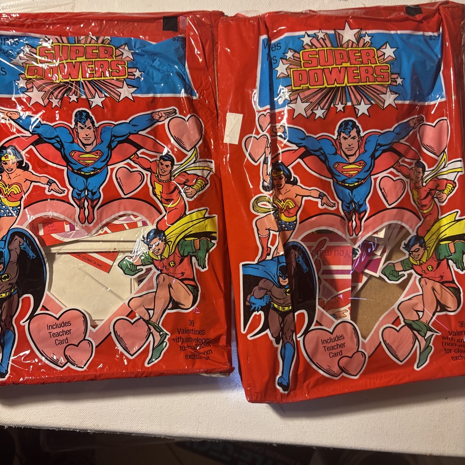 Sealed Vintage 1984 DC Comics Super Powers Valentine Cards - Lot Of 2