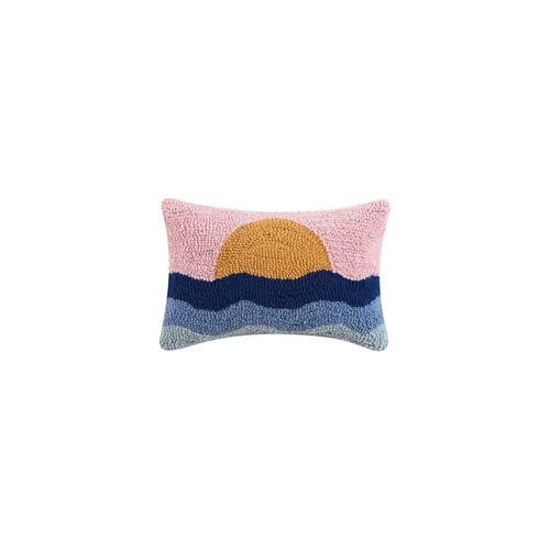 Peking Handicraft Sunset Hook Pillow, Wool and Poly Velvet