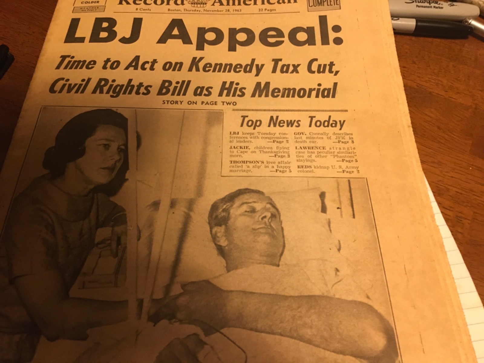 THE RECORD AMERICAN NEWSPAPER NOVEMBER 28 1963