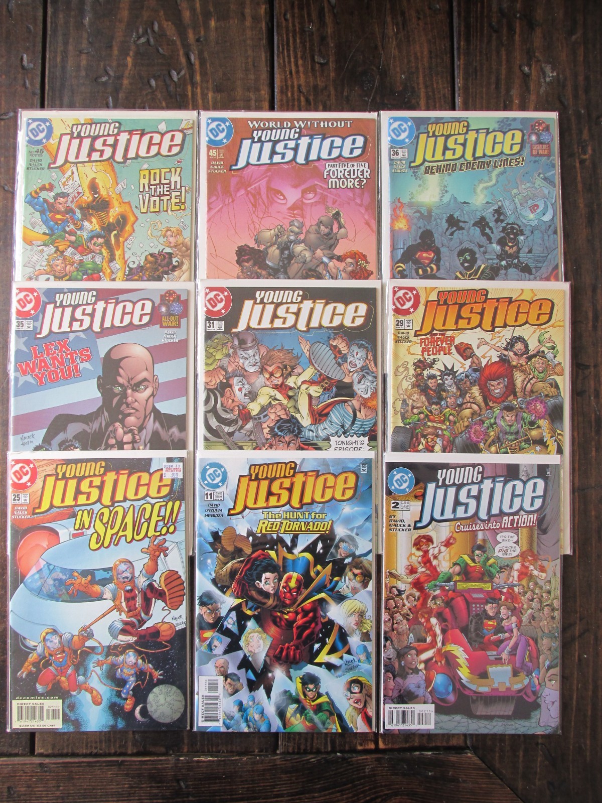 DC 1998-2002 YOUNG JUSTICE Comic Book Issues # 2-46 From 1st Series Lot of 9