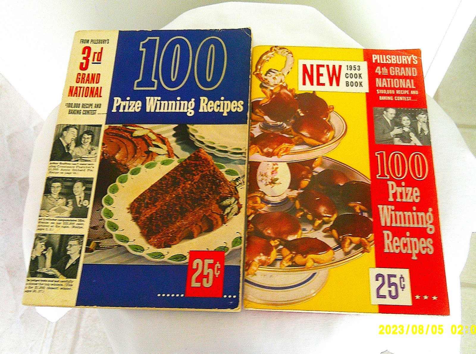 2 Vintage Pillsbury\'s Grand National 1952 & 1953 100 Prize Winning Recipes Books