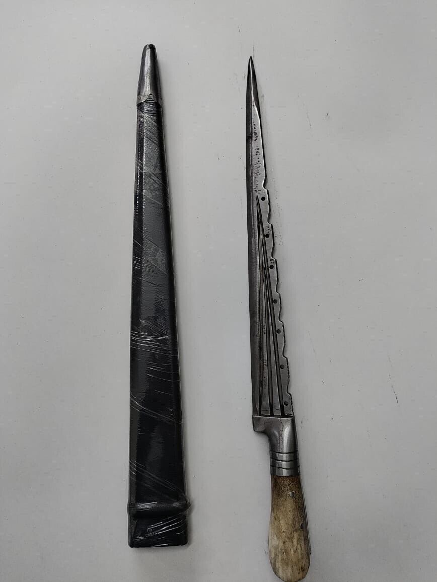 Antique Buck Antler Stag Dagger 1915 Khanjer Vintage Rare Collectible