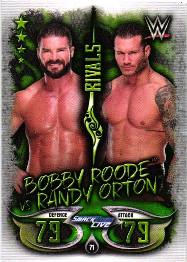 2018 WWE Topps Slam Attax Rivals Bobby Roode vs. Randy Orton Card