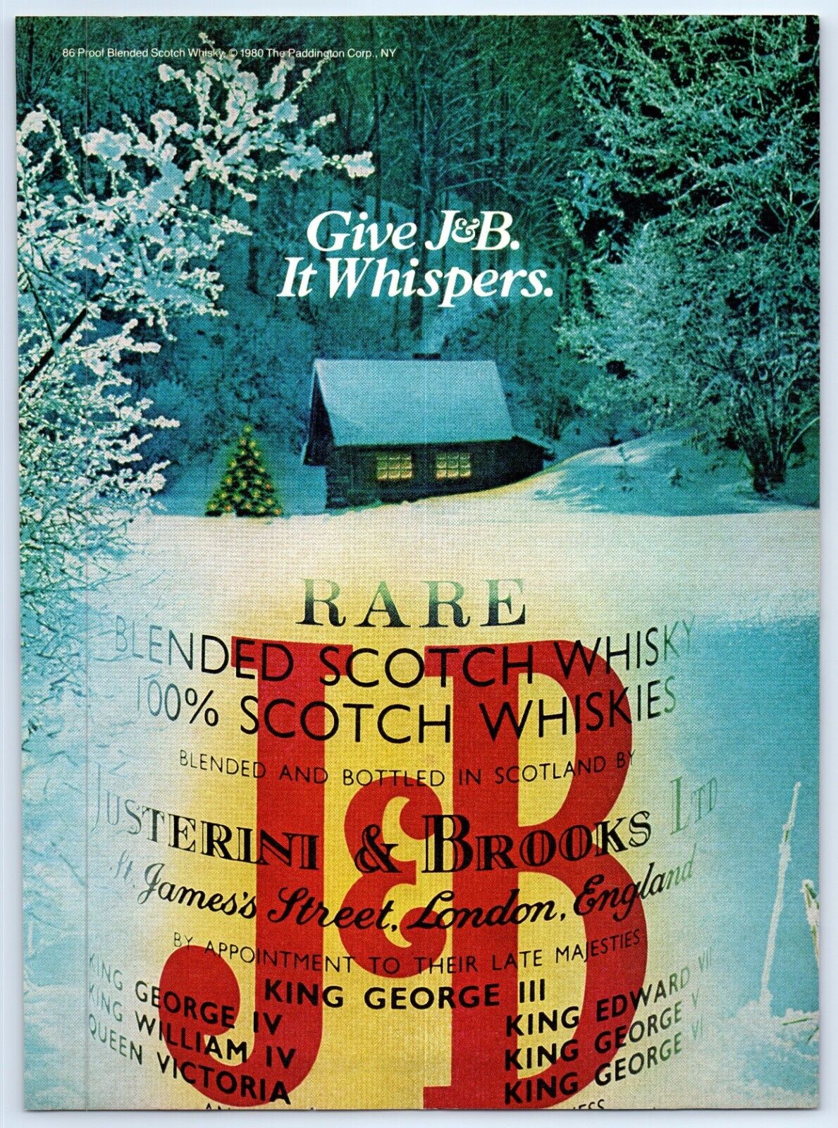 J&B Scotch Whiskey Scotland GIVE J&B IT WHISPERS X-Mas 1981 Print Ad 8\