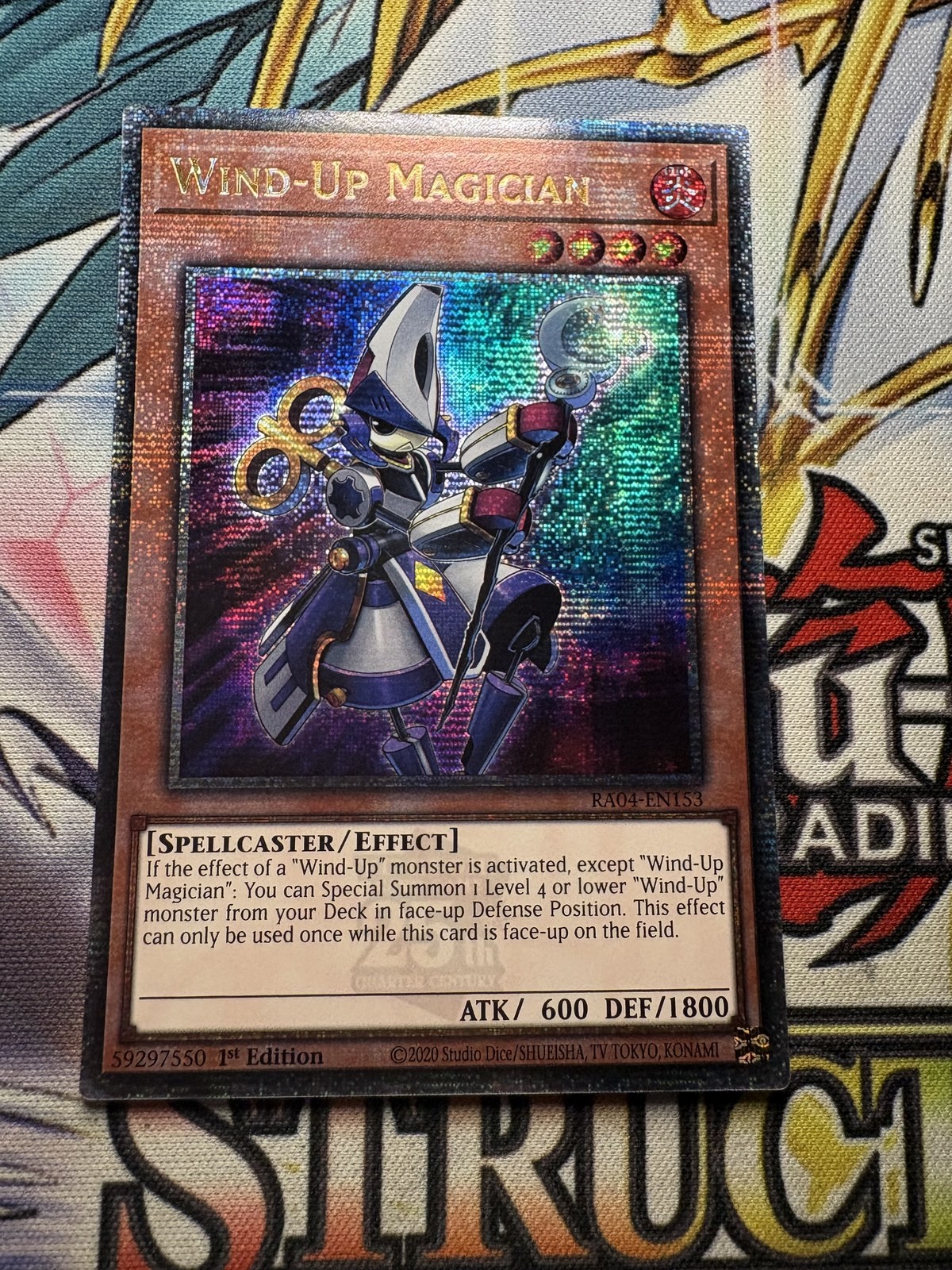 Yugioh Wind-Up Magician Quarter Century Secret Rare - RA04-EN153 - English
