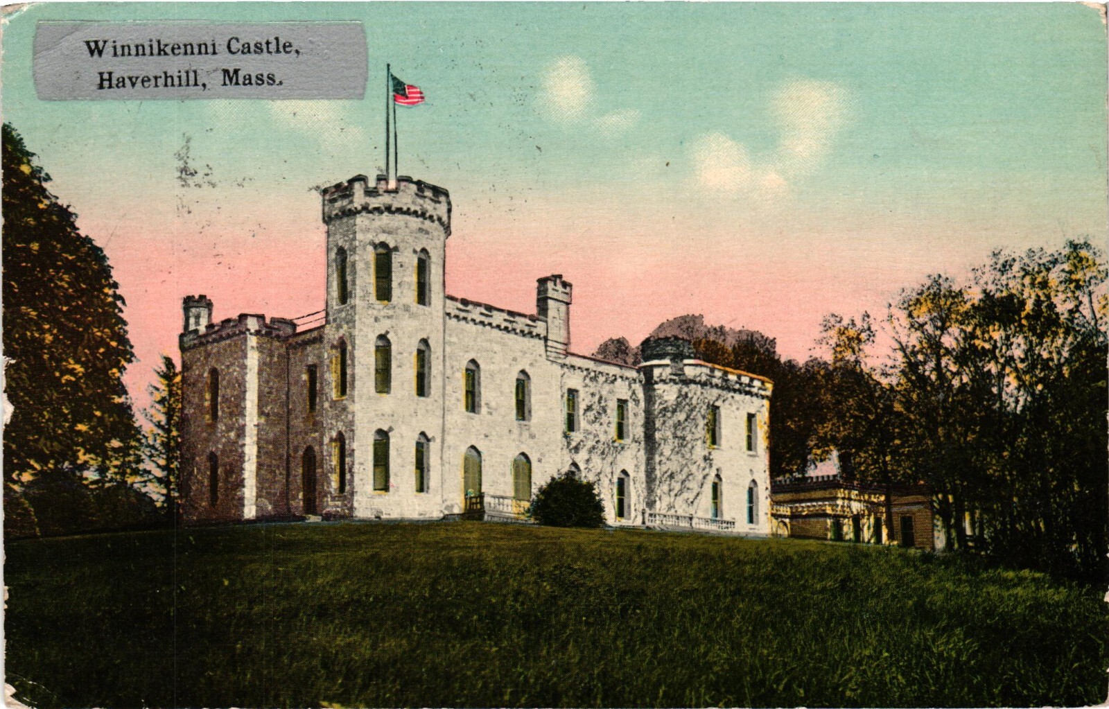 1914 Winnikenni Castle Haverhill Massachusetts Vintage Postcard DB Posted