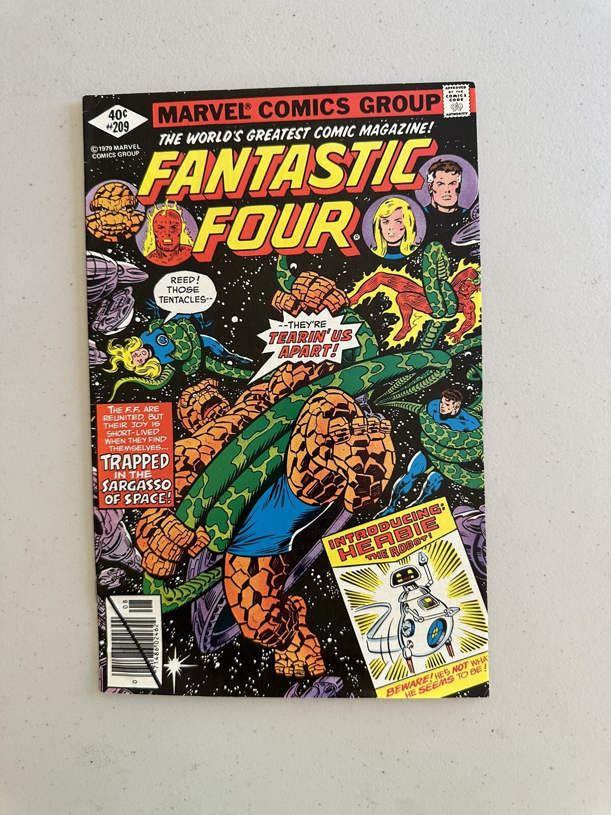 Fantastic Four #209 Marvel Comics 1979 1st Herbie The Robot NEWSSTAND FN+/VF