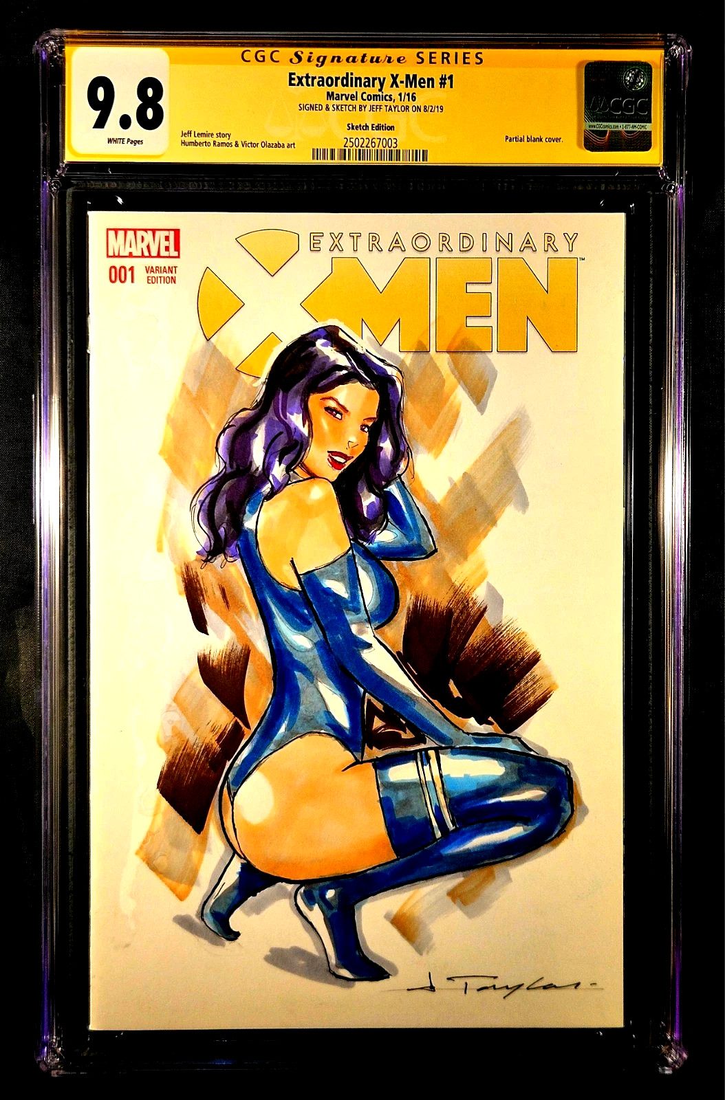 EXTRAORDINARY X-MEN #1 CGC SS 9.8 PSYLOCKE ORIGINAL ART SKETCH COVER MARVEL