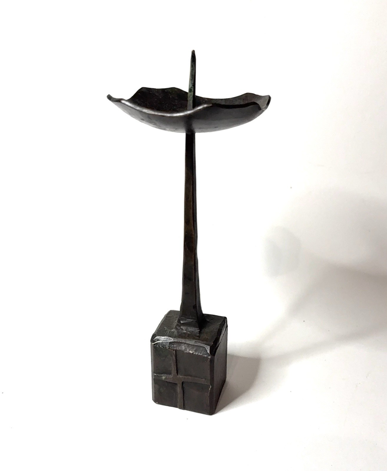 Manfred Bergmeister Brutalist Bronze Candleholder Vintage Germany MCM