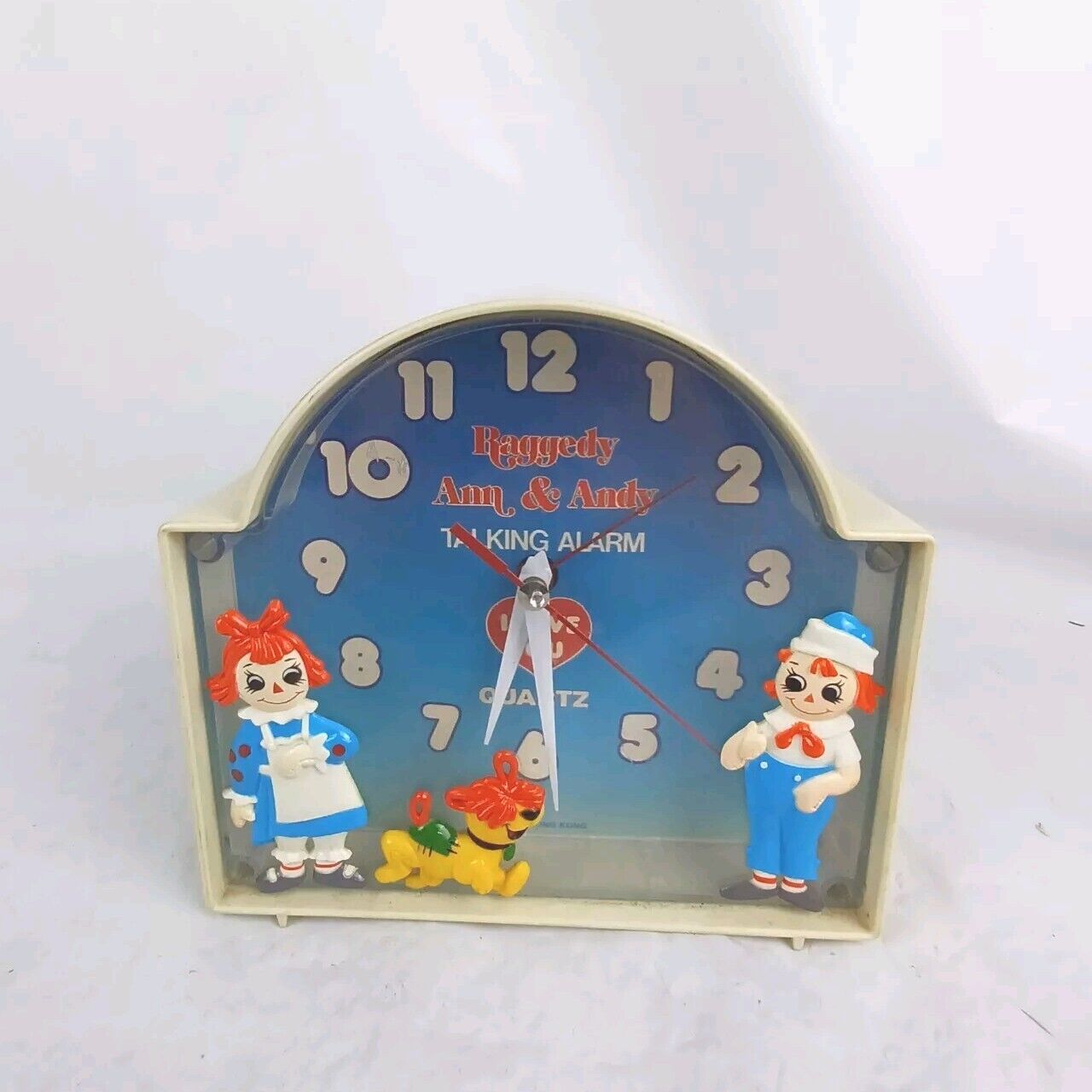 Vintage Raggedy Ann & Andy Talking Alarm Clock Works