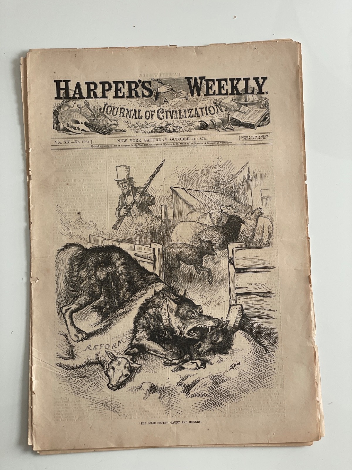 HARPER'S WEEKLY Oct 21, 1876 He wants to Vote for US Civil Rights