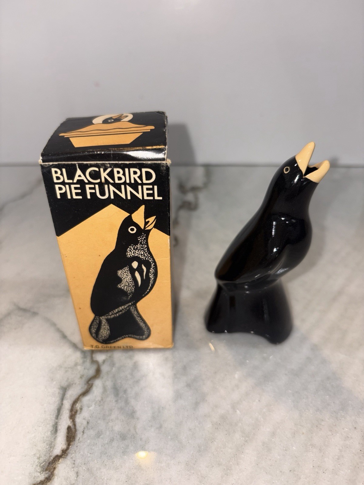 Vintage T.G. Green Blackbird Pie Funnel with Original Box - Made in England