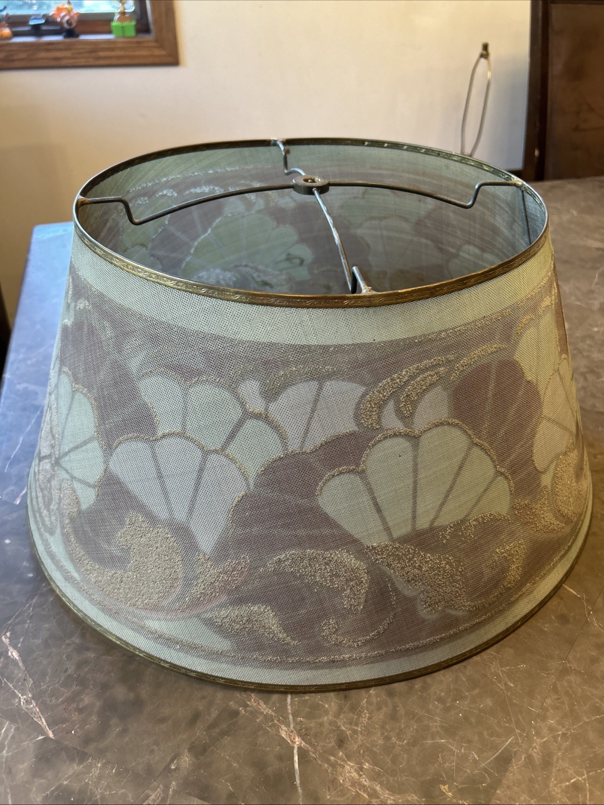 RARE Antique Sandel Rembrandt Metal Mesh Floor Lamp Shade Art Deco Nouveau NICE