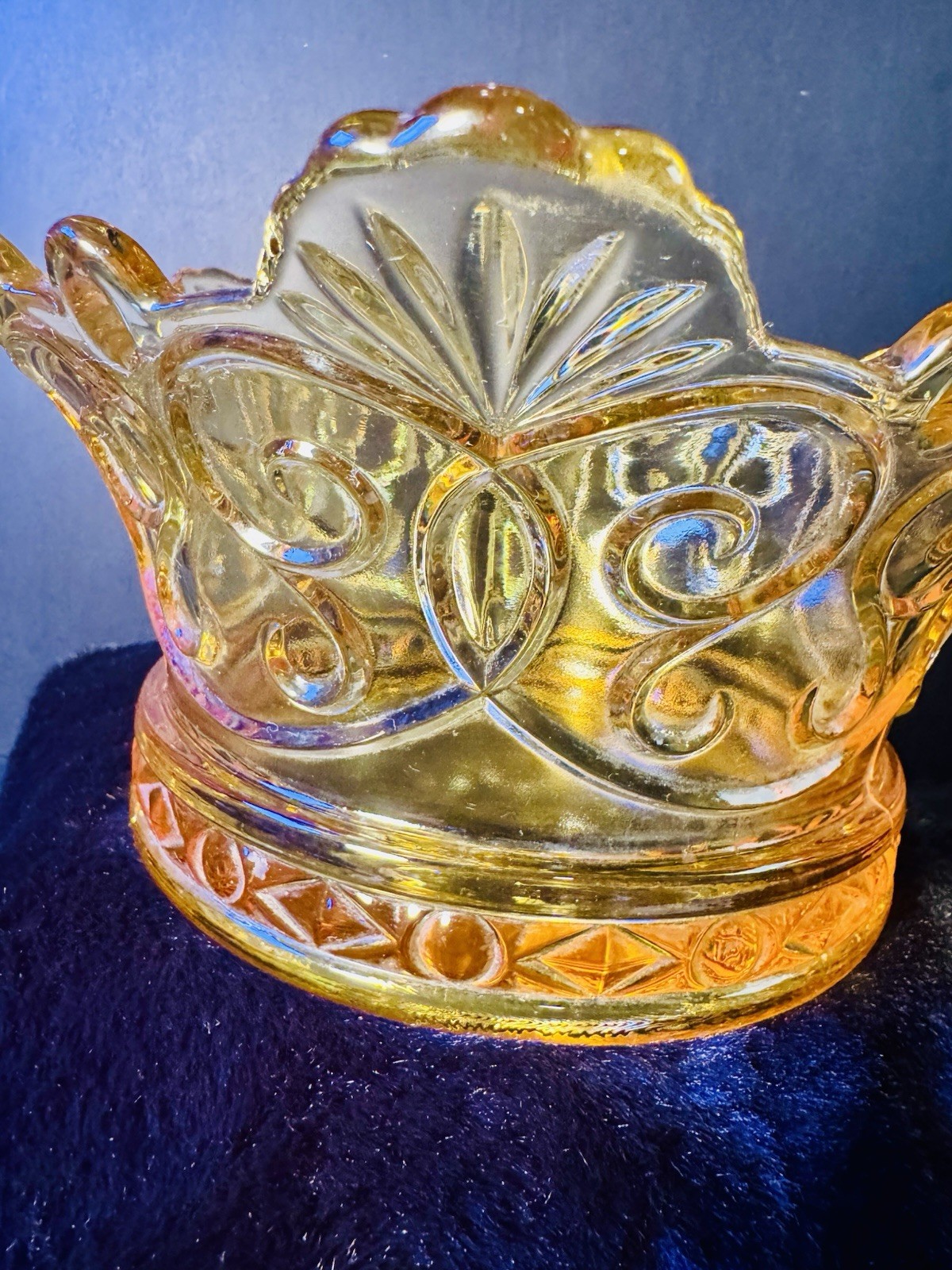 VTG 60’s Crown Fostoria Amber yellow Fancy Bowl*Beautiful*Princess Bowl