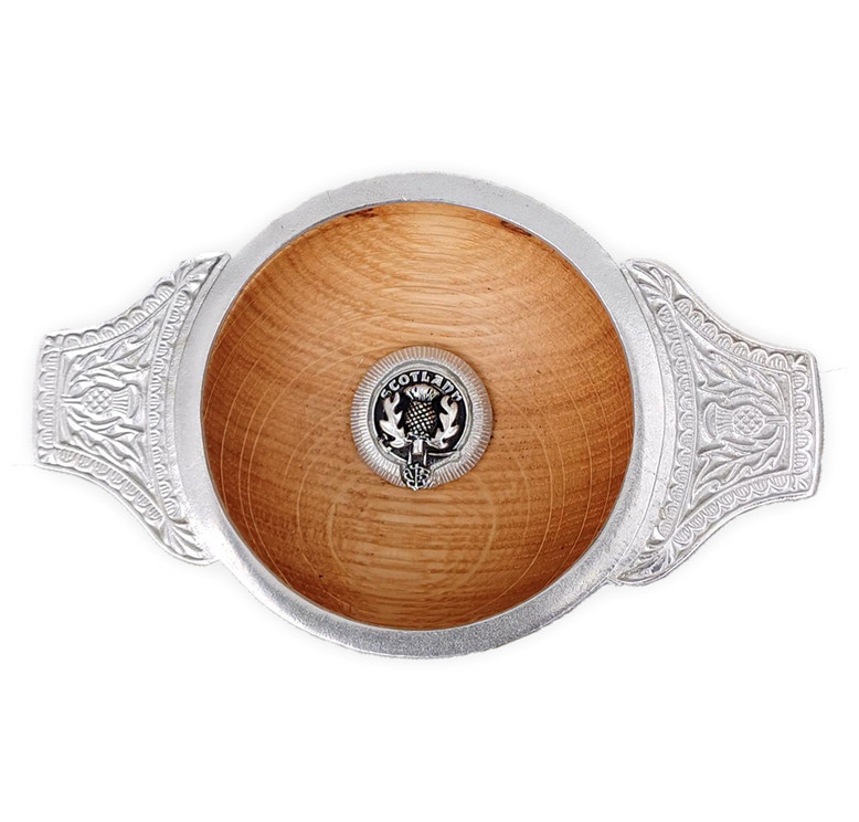 Wooden Scottish Clan Crest Toasting Quaich - MacFie
