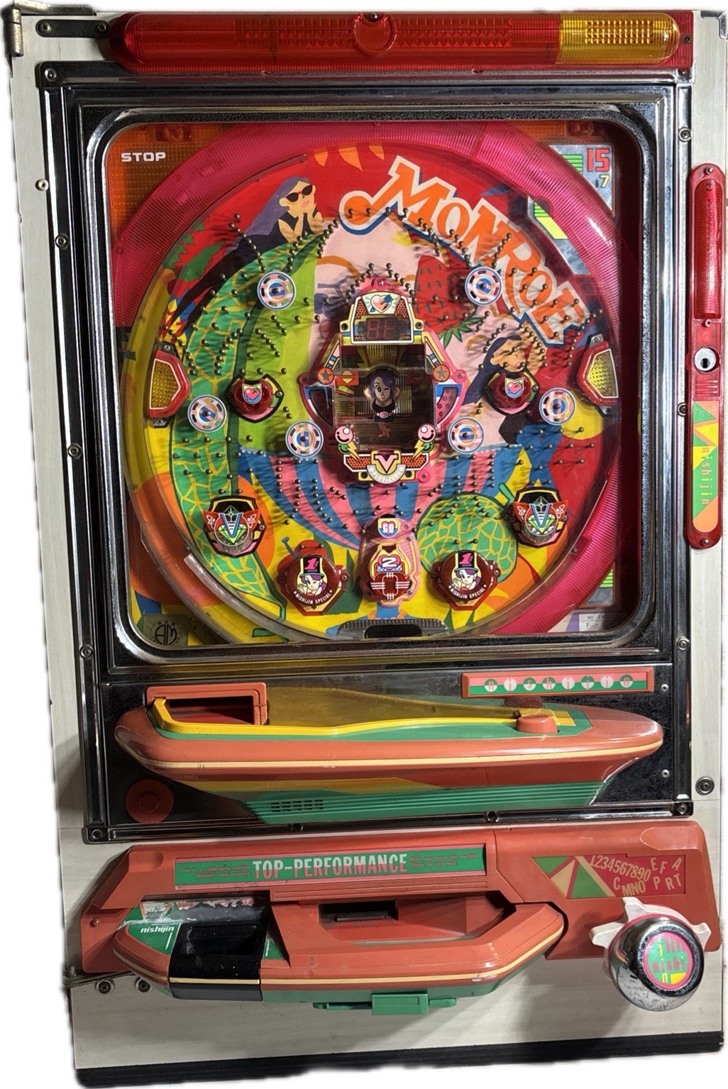 JAPANESE NISHIJIN Y&O Pachinko MONROE Pinball Arcade Game Metal Balls RARE READ