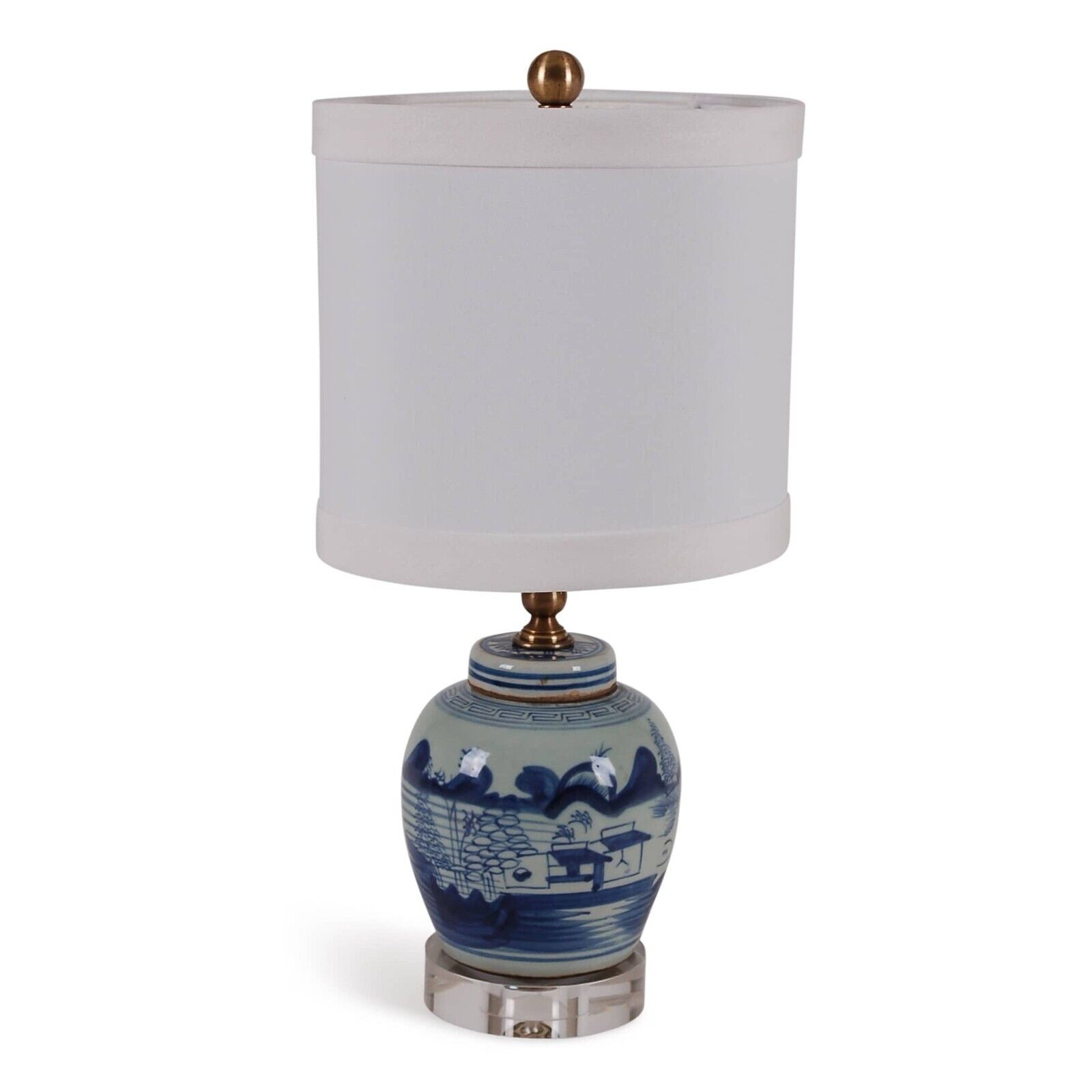 16″ SMALL BLUE AND WHITE CANTON LAMP