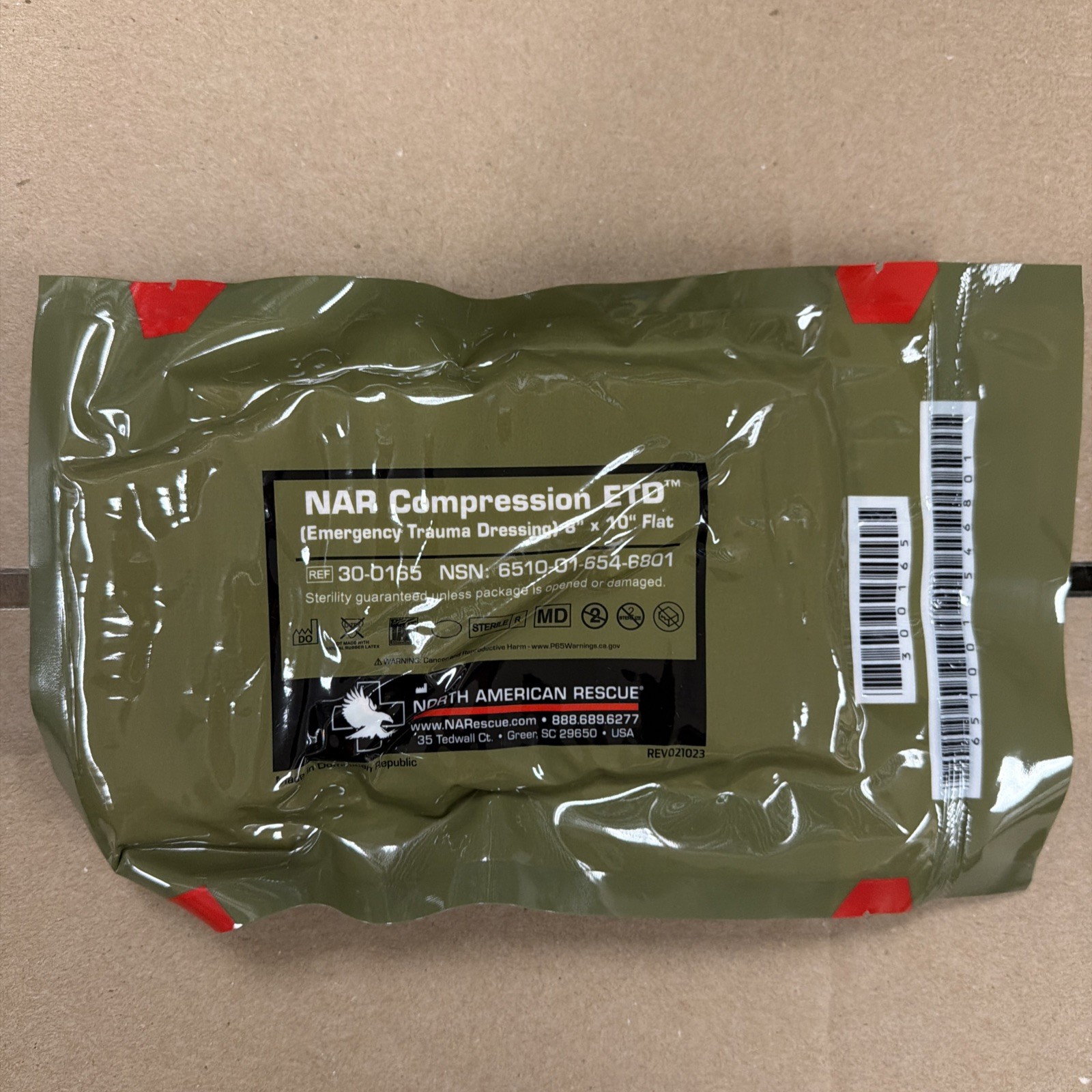 NAR Compression Emergency trauma Dressing, 8 x 10 Flat, 30-0165, EXP 2033 NAR Compression Emergency trauma Dressing, 8 x 10 Flat, 30-0165, EXP 2033