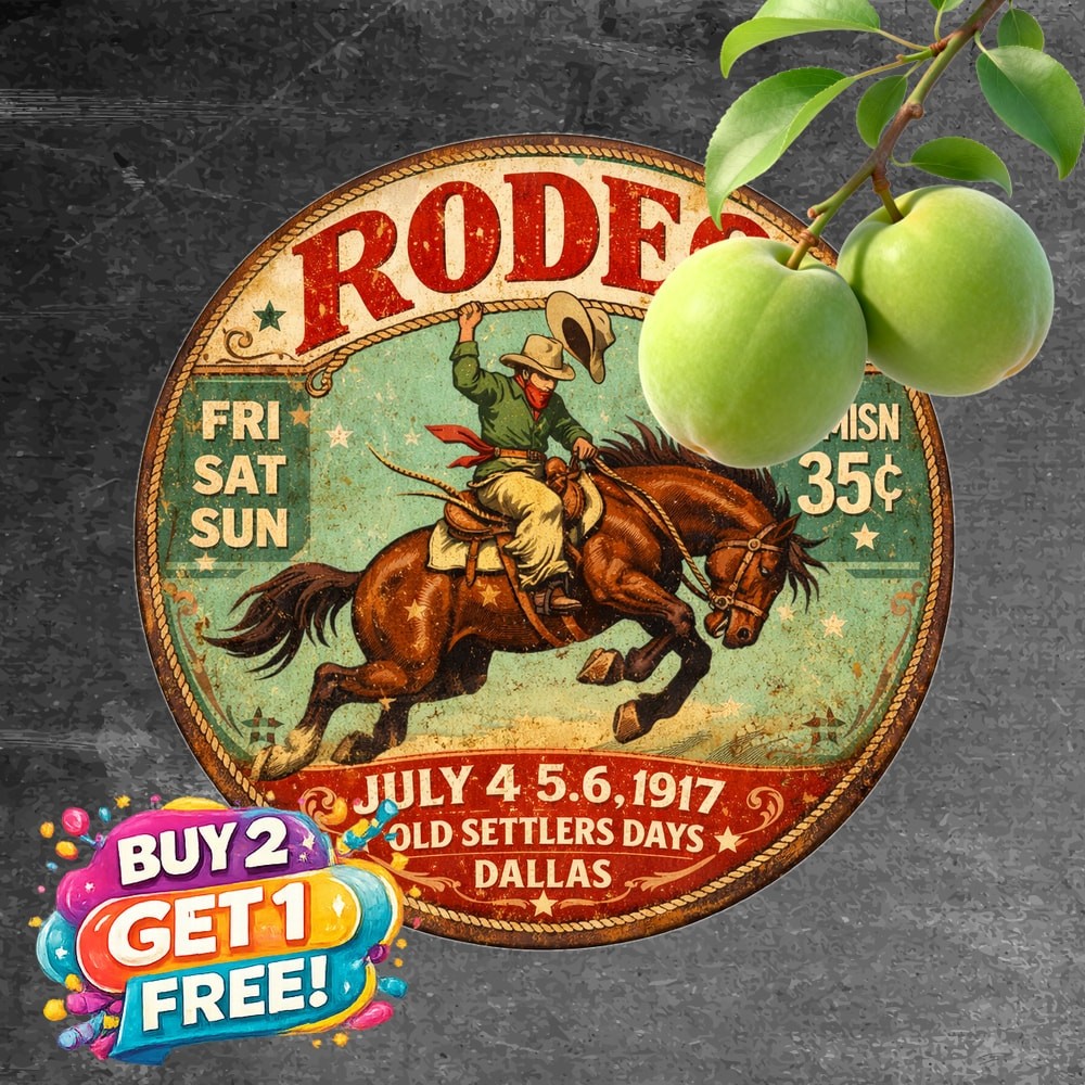 Rodeo Western Cowboy Bronco Metal Tin Sign Retro Wall Decor Plaque 8x8