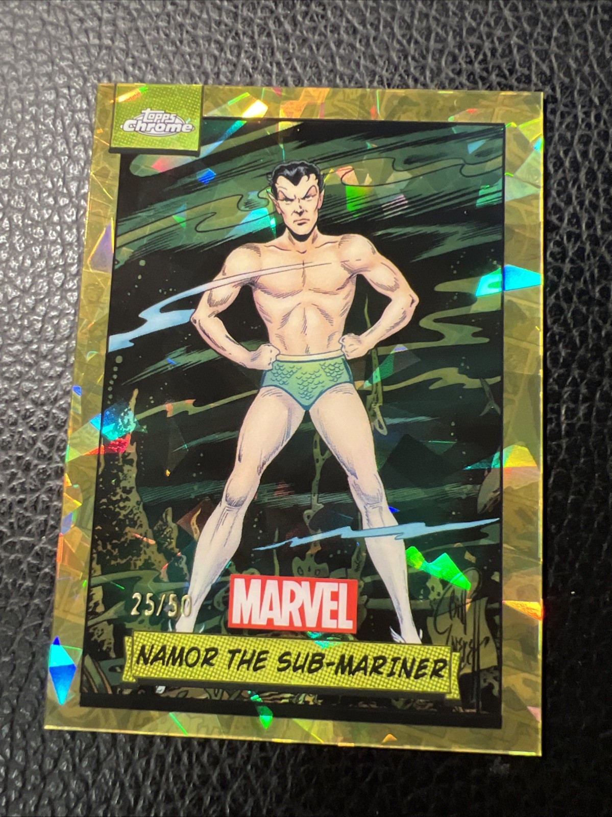 # 2024 Topps Chrome Marvel Comics Sapphire #124 Namor the Sub-Mariner Gold # /50